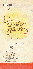 Wiegekarte Frontansicht